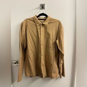 Muji brown button down shirt in size L